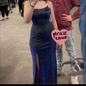 Blue/Purple iridescent Davids Bridal Prom dress